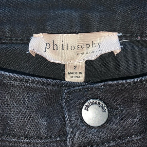 philosophy republic clothing jeans black size 2 - Picture 4 of 9